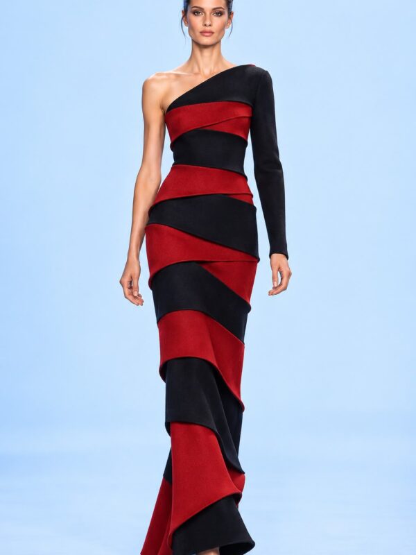 VESTIDO ÓRBITA CARMESÍ
